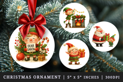 Christmas round ornaments sublimation design Product Image 1