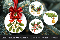 Christmas round ornaments sublimation design Product Image 1
