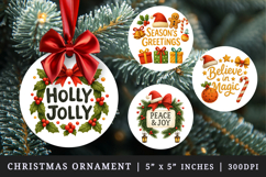 Christmas round ornaments sublimation design Product Image 1