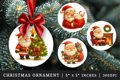 Christmas round ornaments sublimation design Product Image 1