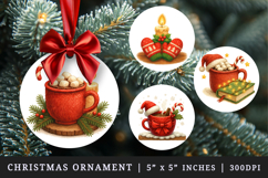 Christmas round ornaments sublimation design Product Image 1