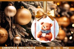Christmas Ornaments with Cute Bear. Christmas Sublimation 16 Product Image 1