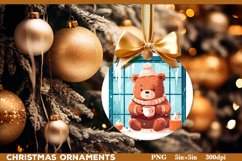 Christmas Ornaments with Cute Bear. Christmas Sublimation 2 Product Image 1
