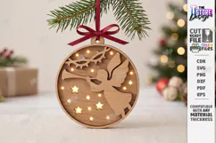 Christmas Ornament with Light Laser Cut | 3D Christmas Decor Product Image 1