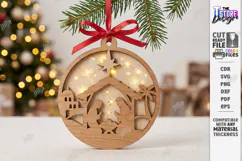 Christmas Ornament with Light Laser Cut | 3D Christmas Decor Product Image 1