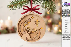 Christmas Ornament with Light Laser Cut | 3D Christmas Decor Product Image 1