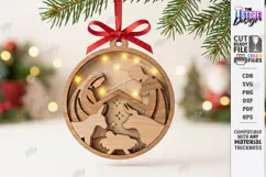 Christmas Ornament with Light Laser Cut | 3D Christmas Decor Product Image 1