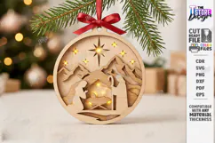 Christmas Ornament with Light Laser Cut | 3D Christmas Decor Product Image 1