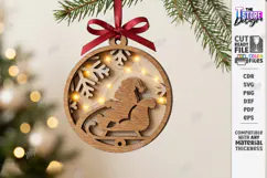 Christmas Ornament with Light Laser Cut | Christmas Sleigh Product Image 1