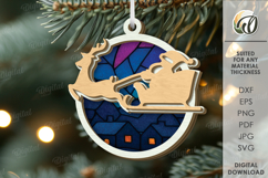 Christmas Ornament with sublimation Laser Cut. Christmas SVG Product Image 1