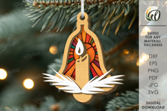 Christmas Ornament with sublimation Laser Cut. Christmas SVG Product Image 1