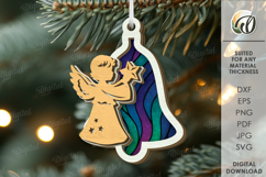 Christmas Ornament with sublimation Laser Cut. Christmas SVG Product Image 1