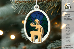 Christmas Ornament with sublimation Laser Cut. Christmas SVG Product Image 1