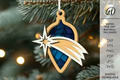 Christmas Ornament with sublimation Laser Cut. Christmas SVG Product Image 1