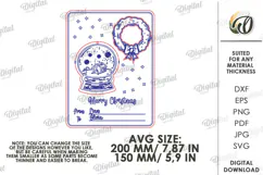 Christmas Ornaments Card Laser Cut. Greeting Card SVG Product Image 2
