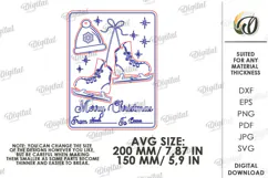 Christmas Ornaments Card Laser Cut. Greeting Card SVG Product Image 2