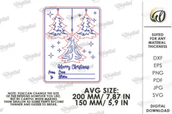 Christmas Ornaments Card Laser Cut. Greeting Card SVG Product Image 2
