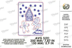 Christmas Ornaments Card Laser Cut. Greeting Card SVG Product Image 2
