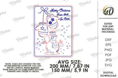 Christmas Ornaments Card Laser Cut. Greeting Card SVG Product Image 2