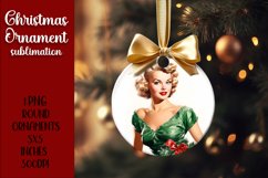 Pin up girl Christmas ornament, Christmas Pinup blondie girl Product Image 1