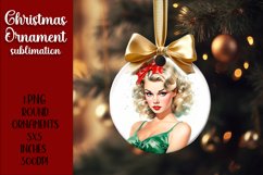 Pin up girl Christmas ornament, Christmas Pinup blondie girl Product Image 1