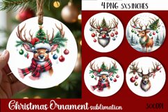 Round Christmas Ornament PNG | Sarcastik Deer PNG Product Image 1