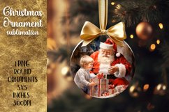 Watercolor Santa Claus Round Christmas Ornament Product Image 1