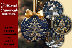 Christmas Tree patchwork Winter Ornament Sublimation Product Image 1