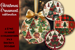 Christmas Tree patchwork Winter Ornament Sublimation Product Image 1