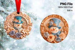 Snowman Christmas Ornament Round Circle Tree Decorate PNG_16 Product Image 1