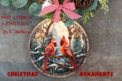 Cardinal Birds Ornament Print | embroidery, red ornament Product Image 5