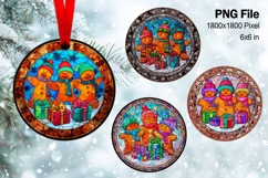 Christmas Ornament Gingerbread Stained Glass Decorate_21 Product Image 1