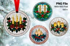 Christmas Ornament Poinsettia Flower Round Circle Decorate22 Product Image 1