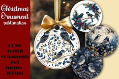 Cardinal Birds Ornament Print | embroidery, red ornament Product Image 1