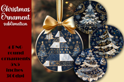 Christmas Tree patchwork Winter Ornament Sublimation Product Image 1