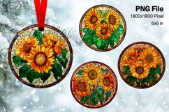 Christmas Ornament Poinsettia Flower Round Circle Decorate24 Product Image 1
