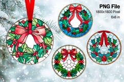 Christmas Ornament Poinsettia Flower Round Circle Decorate25 Product Image 1