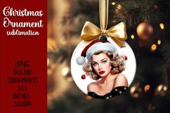 Pin up girl Christmas ornament, Christmas Pinup blondie girl Product Image 1