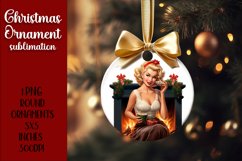 Pin up girl Christmas ornament, Christmas Pinup blondie girl Product Image 1