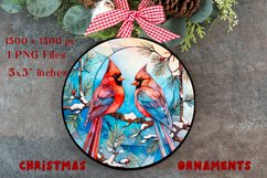Cardinal Birds Ornament Print | embroidery, red ornament Product Image 6