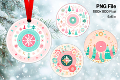 Christmas Tree Ornament Round Circle Decorate Sublimation_4 Product Image 1