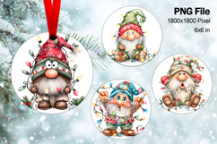 Gnome Santa Christmas Ornament Snow Decorate Sublimation_5 Product Image 1