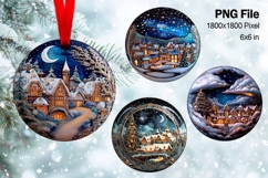 Christmas House Ornament Watercolor Snow House Decorate_6 Product Image 1