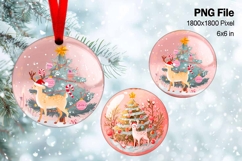 Christmas Tree Ornament Round Circle Decorate Sublimation_7 Product Image 1