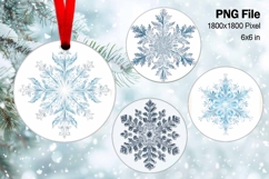 Christmas Ornament Snowflakes Round Ornament Decorate PNG Product Image 1