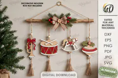 Christmas Hanging Ornaments Laser Cut. Christmas Decor SVG Product Image 1