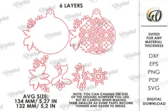 Christmas Ornaments Laser Cut. Christmas Tree Decoration SVG Product Image 2