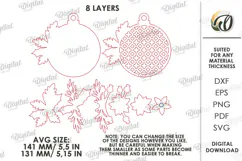 Christmas Ornaments Laser Cut. Christmas Tree Decoration SVG Product Image 3