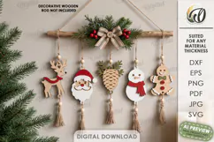 Christmas Hanging Ornaments Laser Cut. Christmas Decor SVG Product Image 1
