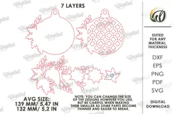Christmas Ornaments Laser Cut. Christmas Tree Decoration SVG Product Image 3